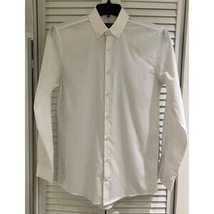 JF John Ferrar Men's Stretch Dress Shirt 14-14 1/2 - 32/33 Pure White A+